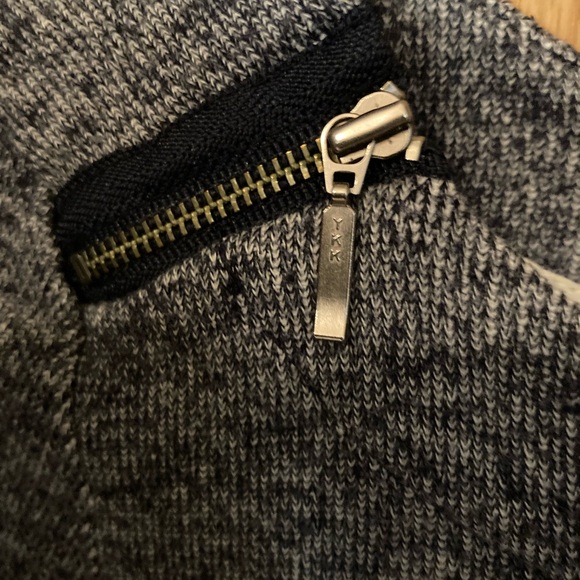 LOFT Blue Gray Knit Top w/Zipper Details Sz XS Nautical/Coastal Chic - Picture 3 of 4